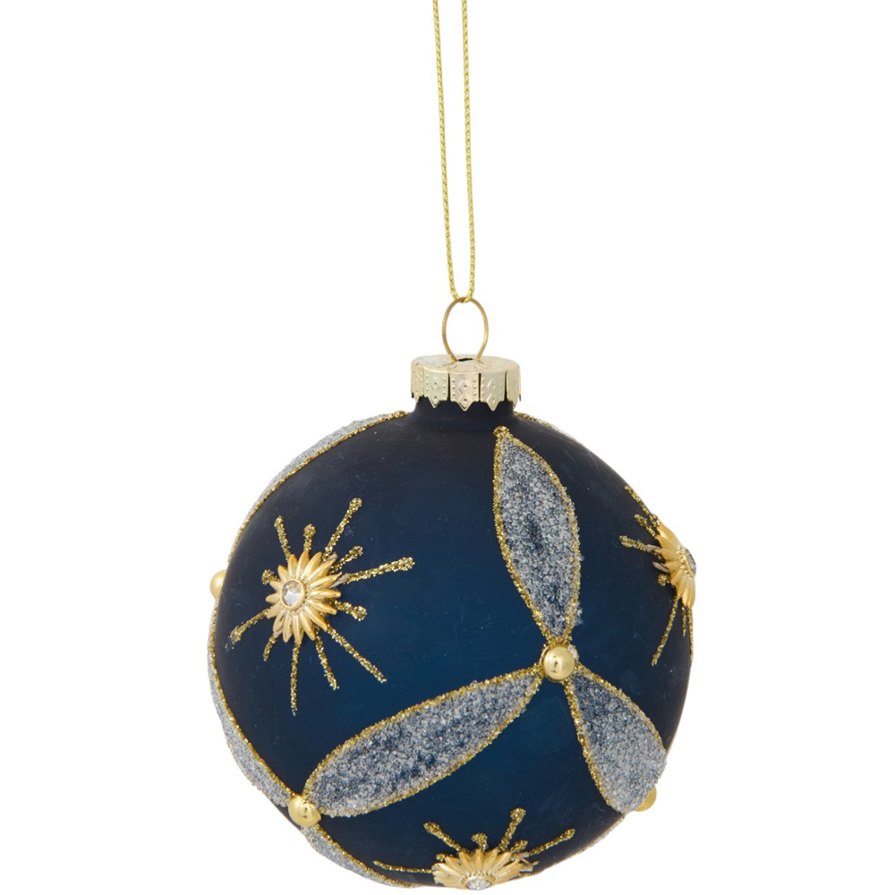 Navy Gold Embellished Bauble Image 5