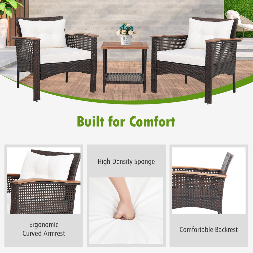 Costway 2 Seater PE Rattan Bistro Set Image 8