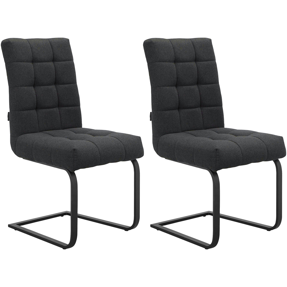 Dorel Terza Set of 2 Black Fabric Dining Chair Image 2