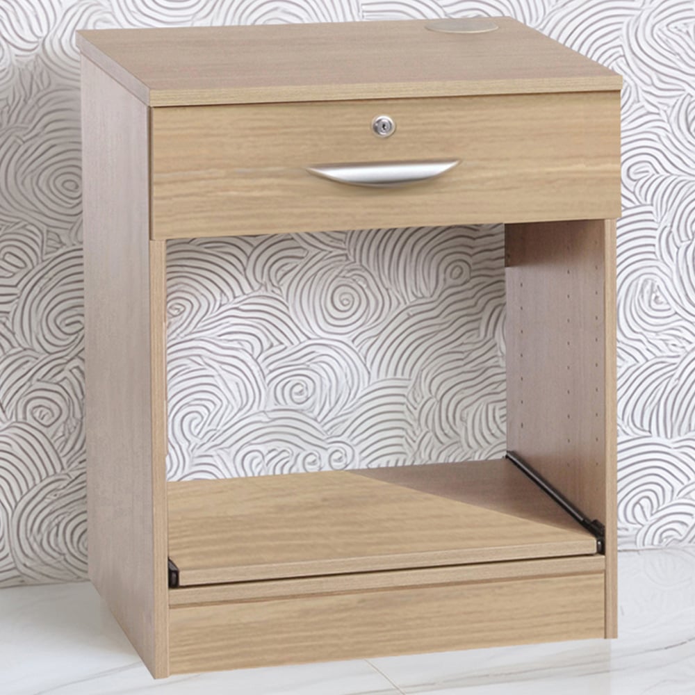 R White Cabinets Single Drawer Printer Desk Stand Brown Image 1