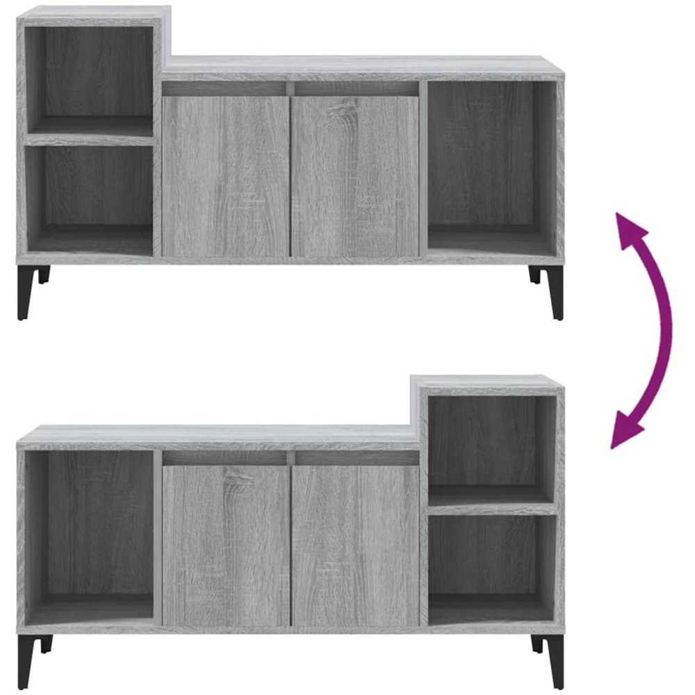 vidaXL 2 Door 3 Shelf Grey Sonoma TV Cabinet Image 6