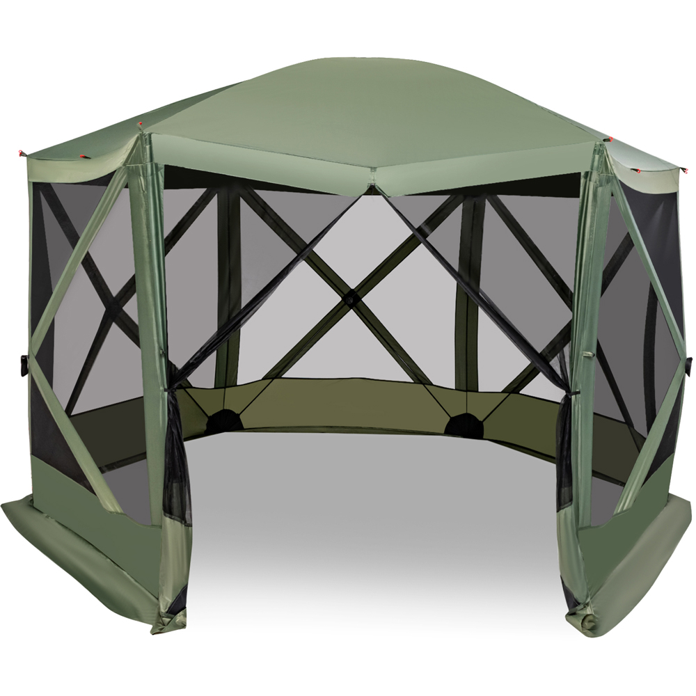 Costway 3.4 x 3.4m Green Camping Gazebo Image 2