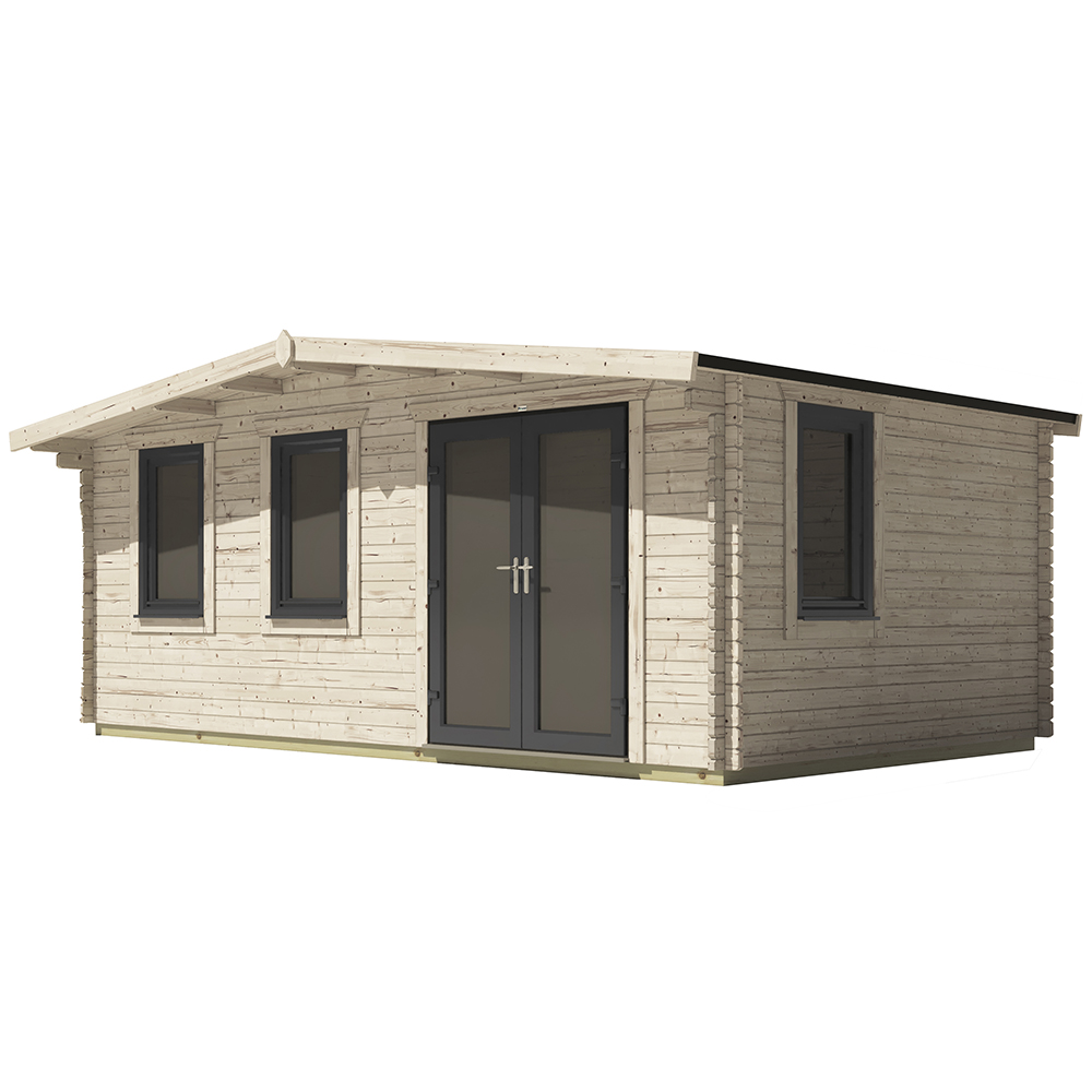 Power Sheds 12 x 20ft Right Double Door Chalet Log Cabin Image 1