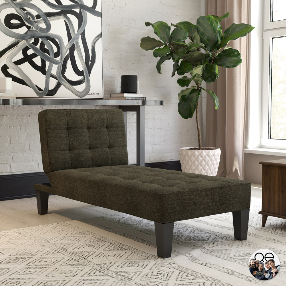 Dorel Adalynn Grey Linen Chaise Lounger Image 8