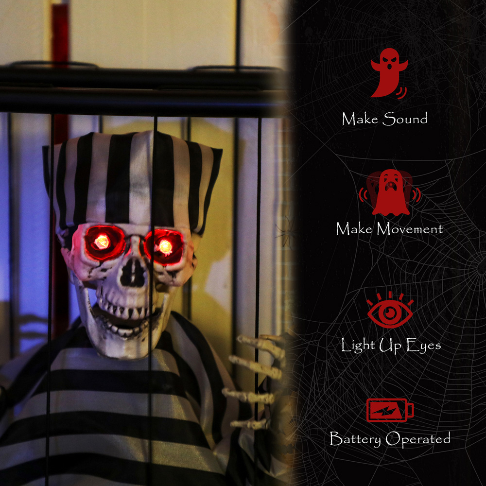 Outsunny Voice Activated Animatronics Hinging Skeleton Halloween Decoration 30 x 26cm Image 7