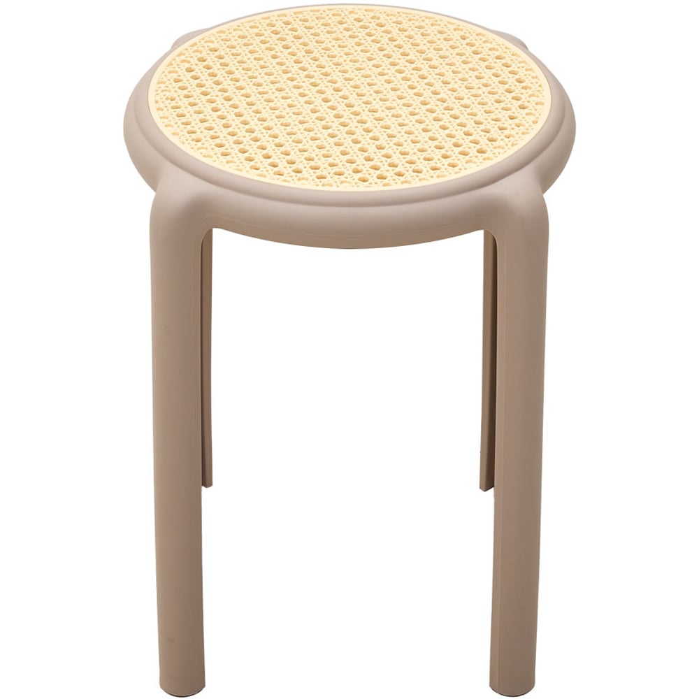 Living and Home Beige Plastic Backless Stacking Stool 6 Pack Image 2