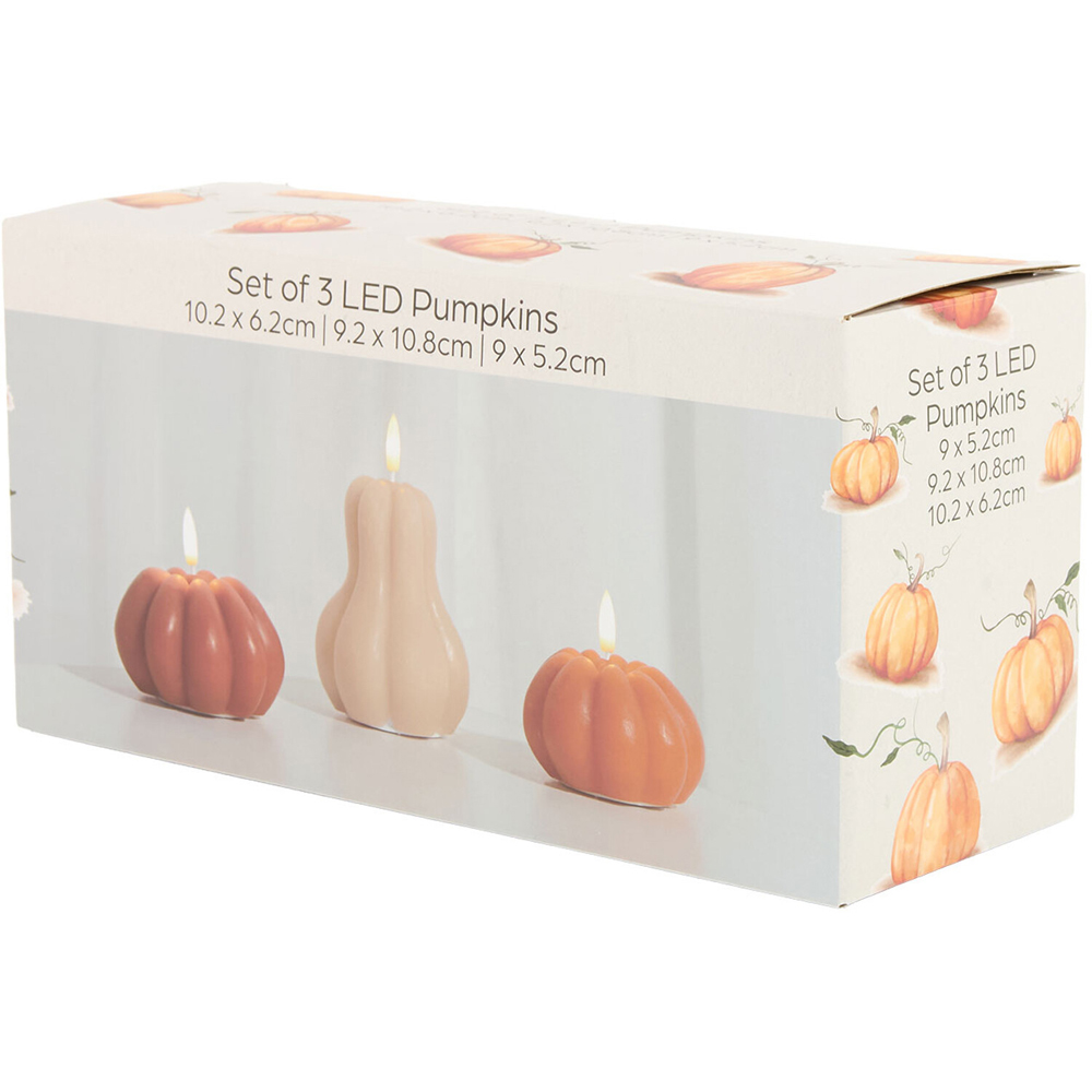 wilko Set of 3 LED Pumpkin Candles Image 7