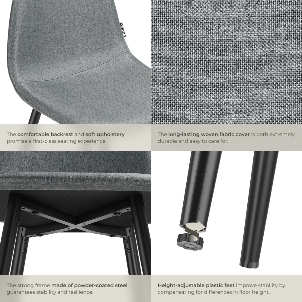 tectake Willow Woven Cover Bar Stool with Backrest Set of 4 Image 5