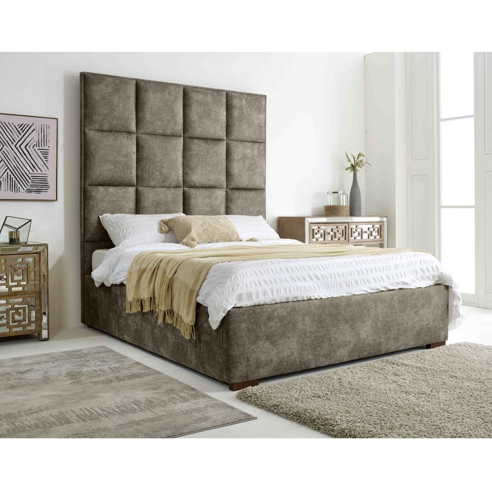 Eleganza Madelyn Small Double Taupe Oakland Fabric Bed Frame Image 7