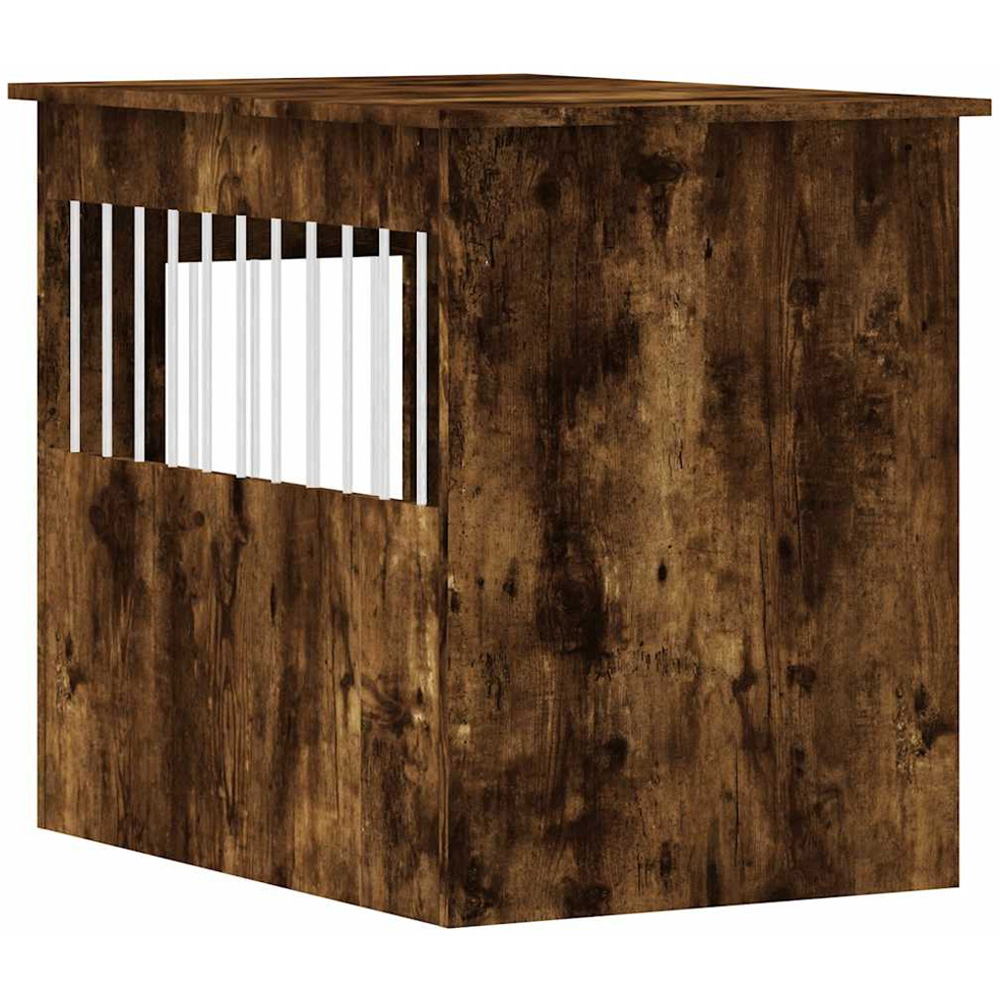 vidaXL Smoked Oak Processed Wood Dog Crate Furniture 55 x 80 x 68cm Image 8