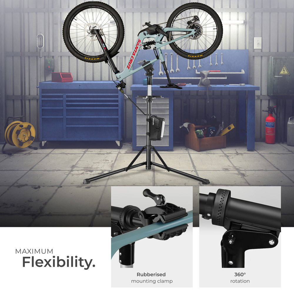 tectake Lightweight and Durable Bicycle Repair Stand and Frame Bag Set Type 2 Image 7