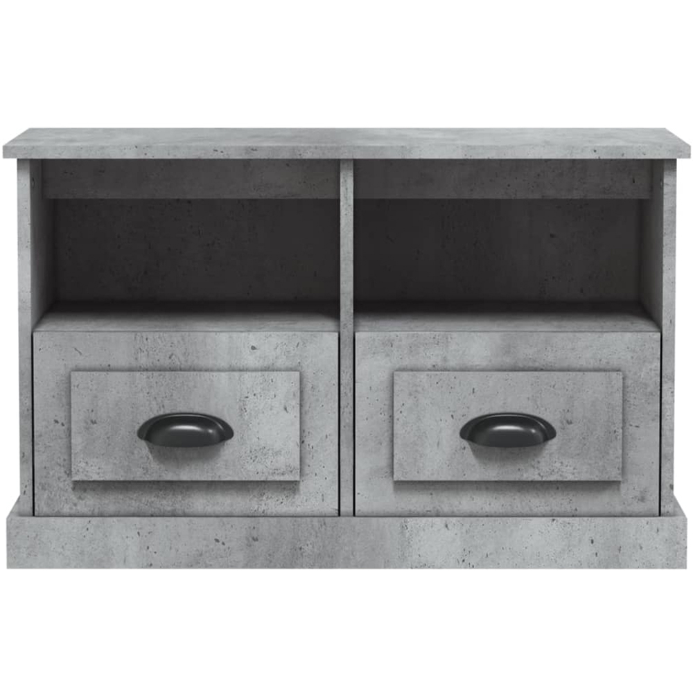vidaXL 2 Drawer 2 Shelf Concrete Grey TV Cabinet Image 4
