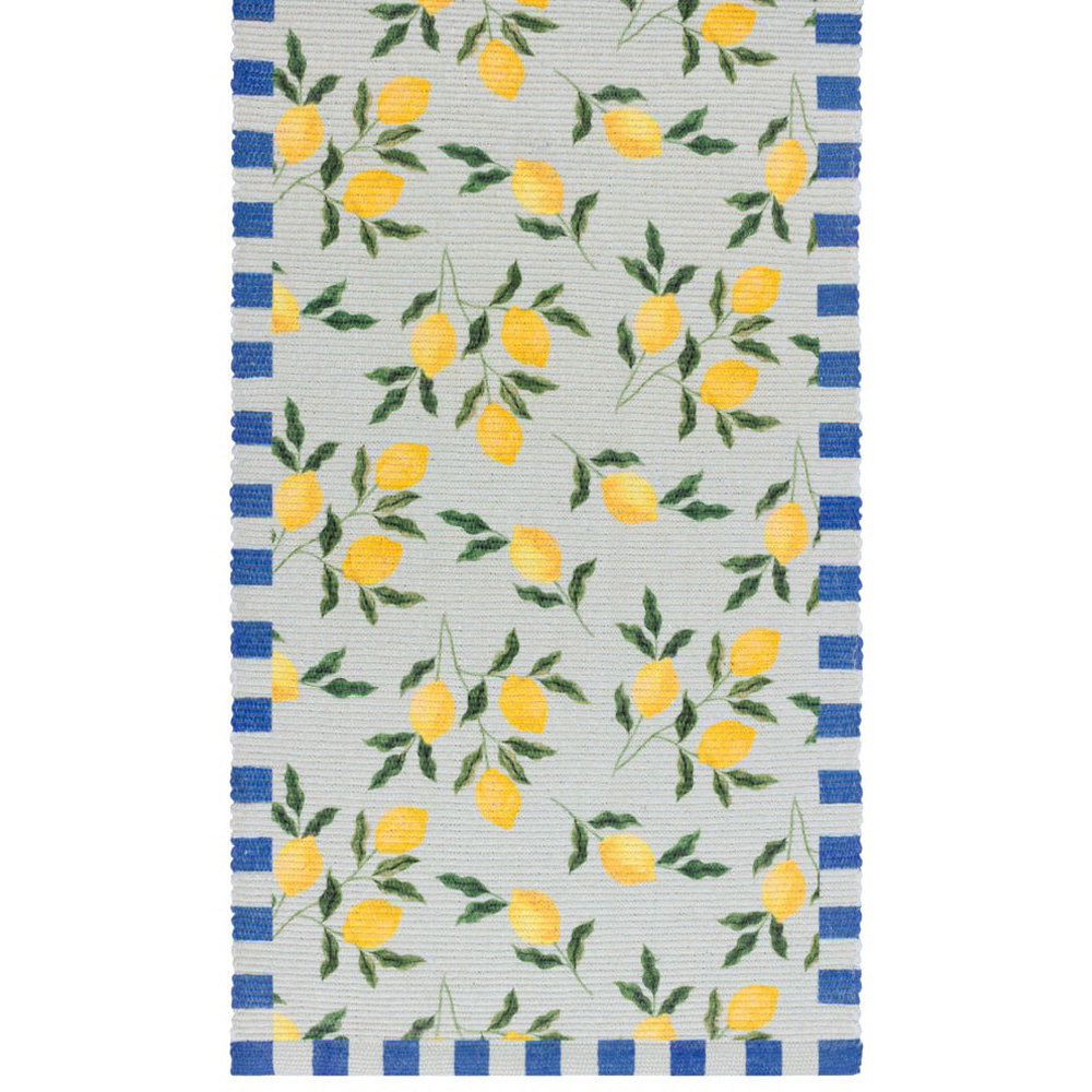 furn. Lemons Blue Table Runner 230 x 35cm Image 3