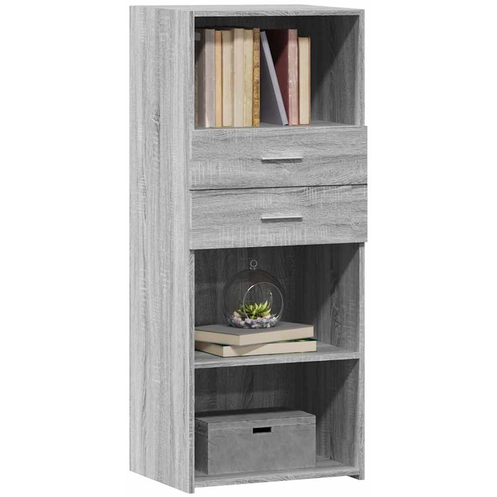 vidaXL 2 Drawer 3 Shelf Grey Sonoma Highboard Image 3