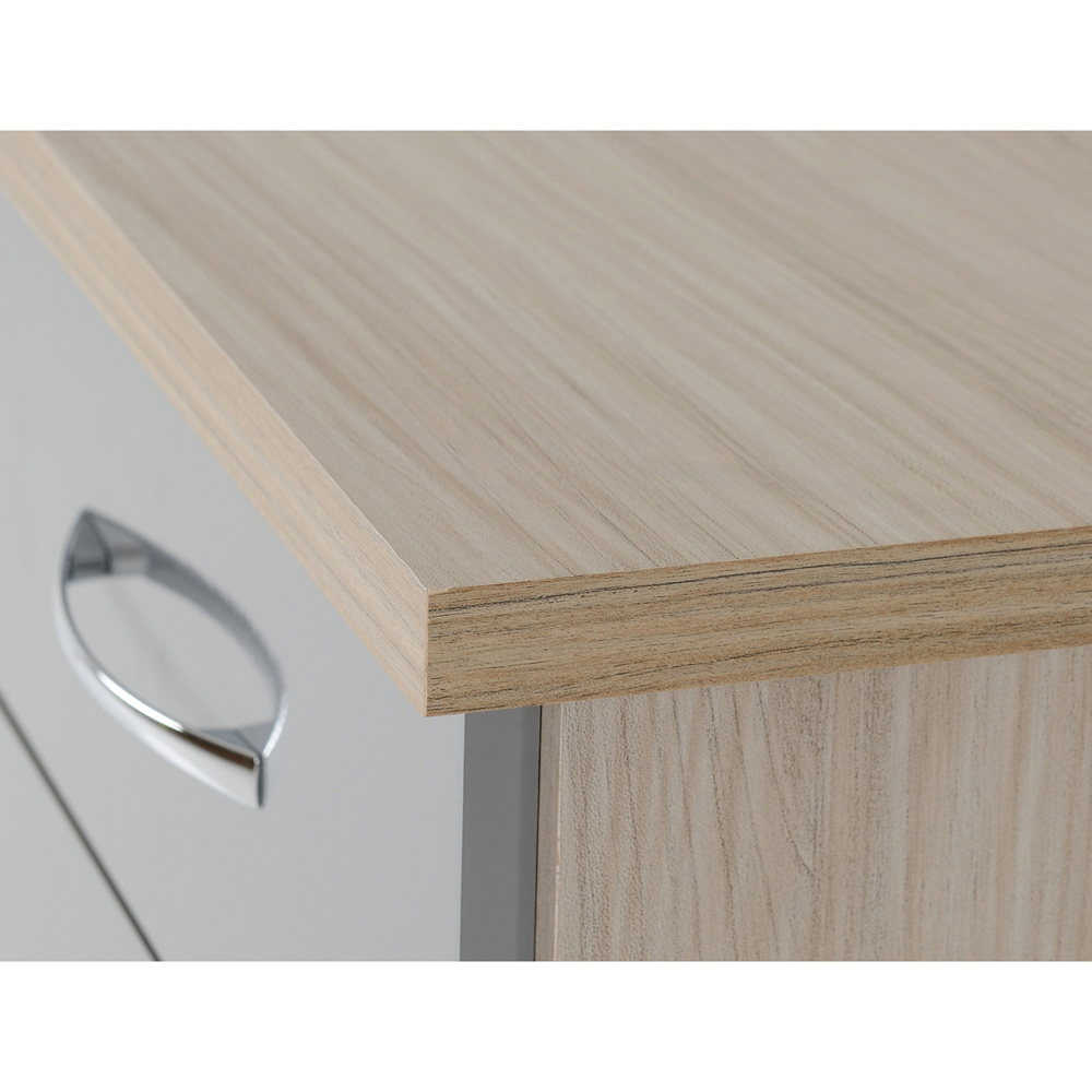 Seconique Nevada 5 Drawer Grey Gloss and Light Oak Veneer Narrow Chest of Drawers Image 6