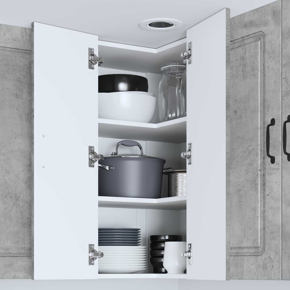 vidaXL 2 Door Concrete Grey Kitchen Wall Corner Cabinet Image 1