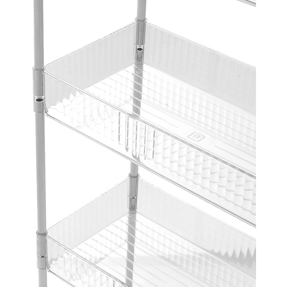 Living and Home 4-Tier Clear Storage Cart Image 4