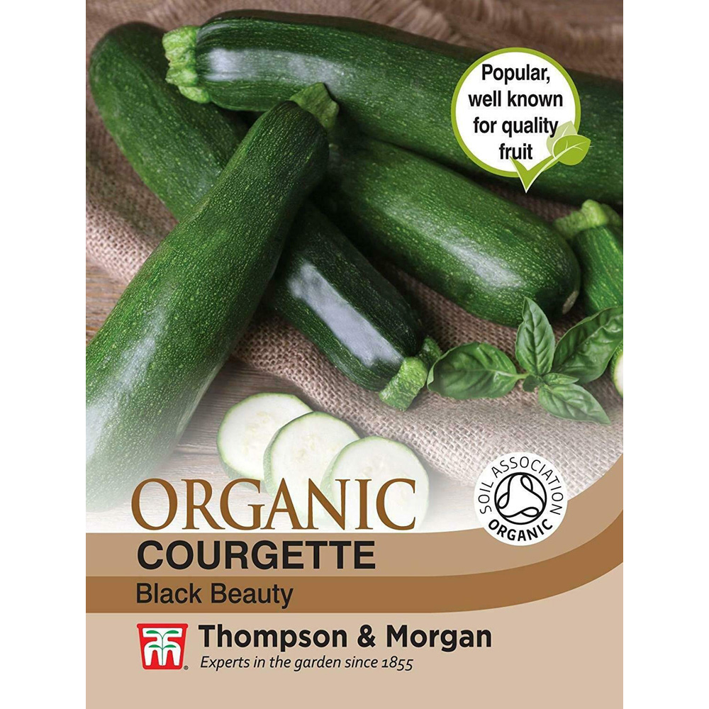 Thompson & Morgan Organic Courgette Black Beauty Seed Packet Image 2