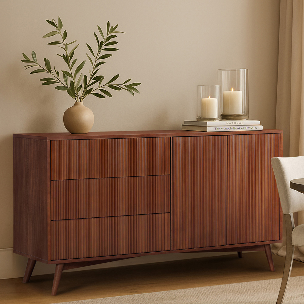 Teamson Home Tremolo 2 Door 3 Drawer Walnut Sideboard Image 8