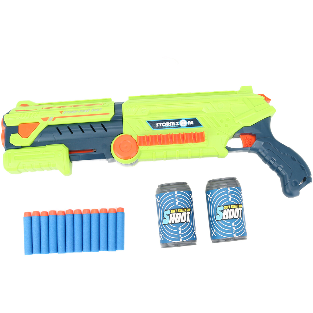 Soft Bullet Toy Gun - Green and Blue Image 1