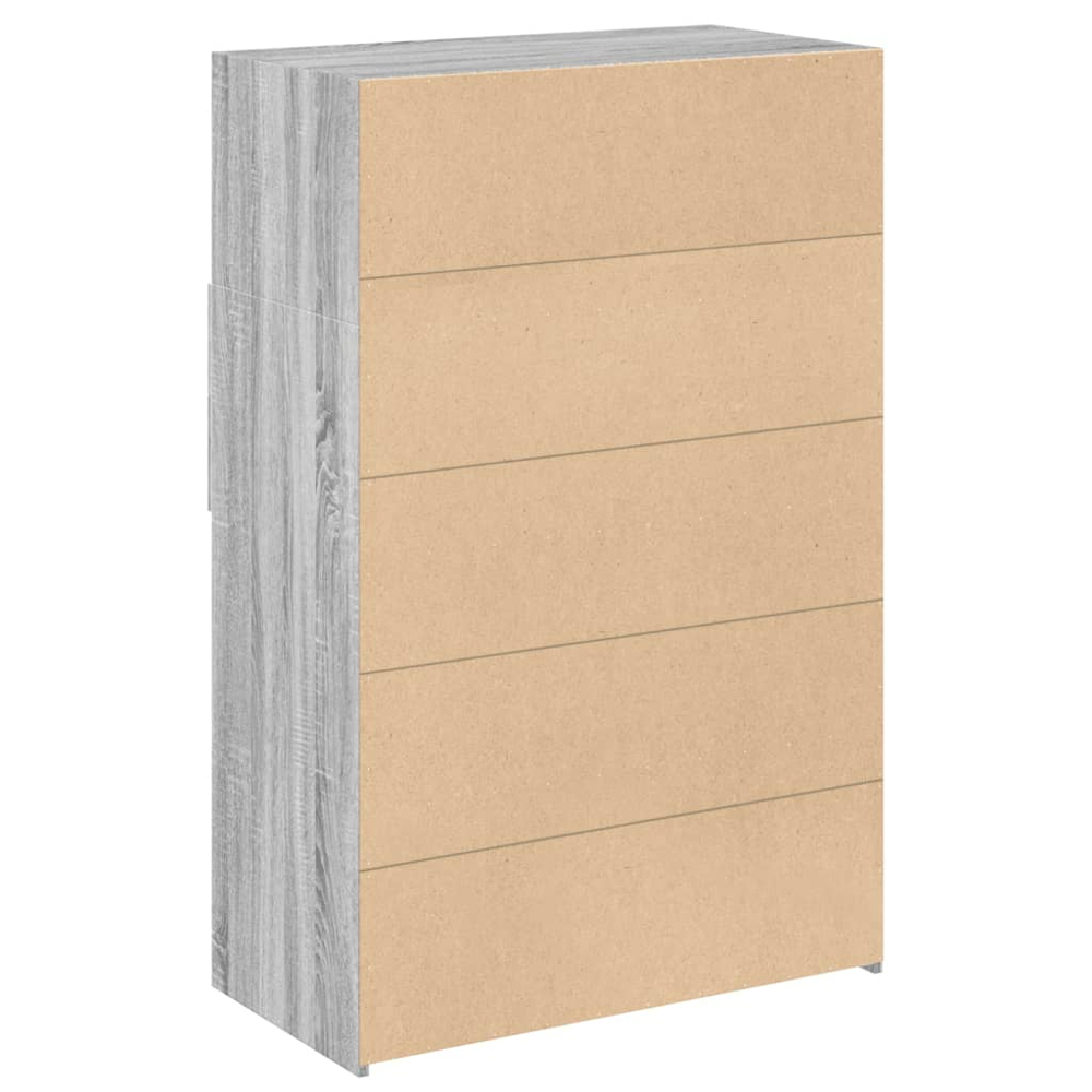 vidaXL 4 Drawer 6 Open Shelf Grey Highboard Image 6