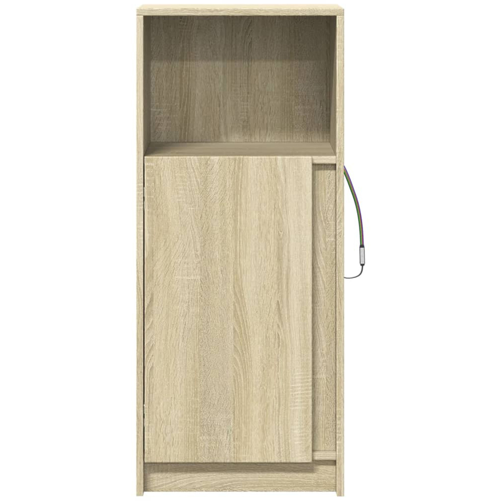 vidaXL Single Door Single Shelf Sonoma Oak Sideboard with RGB LED Lights Image 6