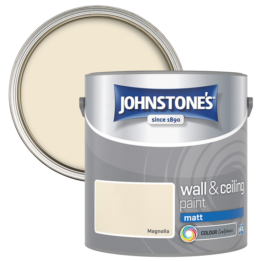Johnstone's Walls & Ceilings Magnolia Matt Emulsion Paint 2.5L Image 1