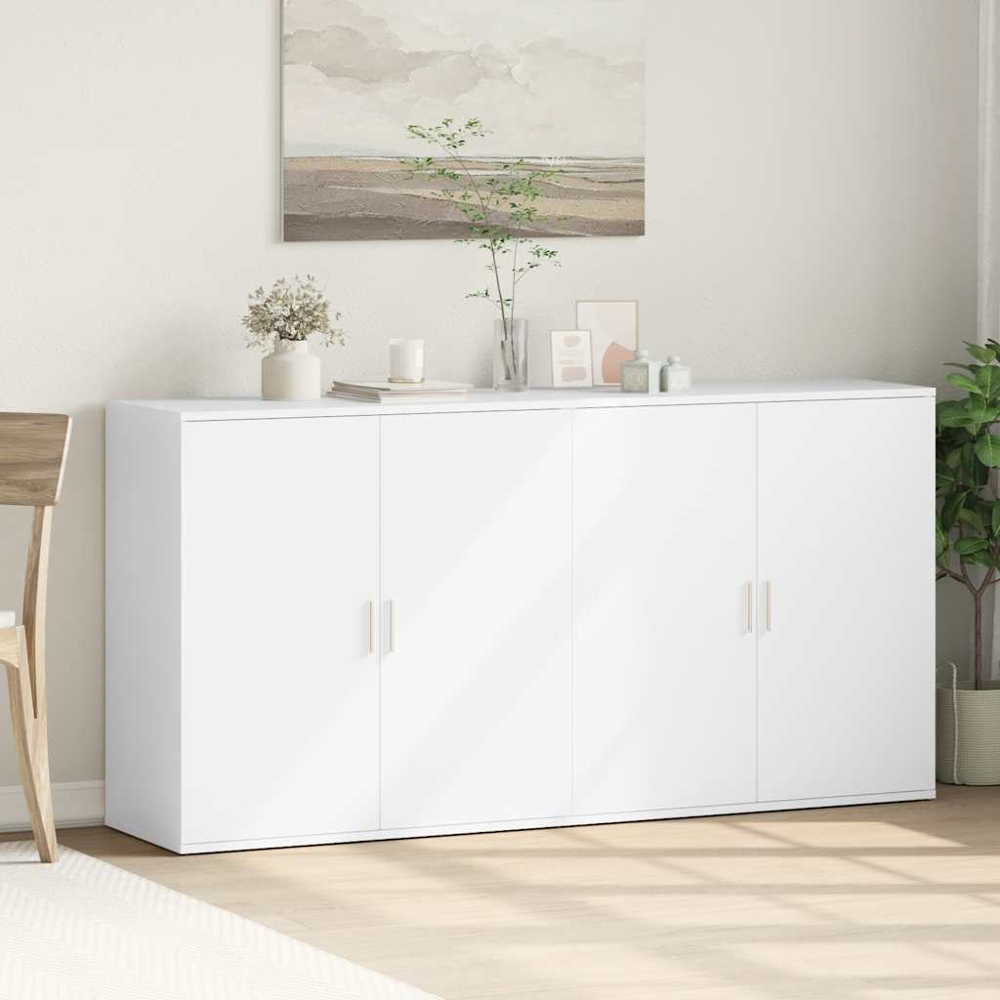 vidaXL 2 Door White Sideboard Set of 2 Image 8