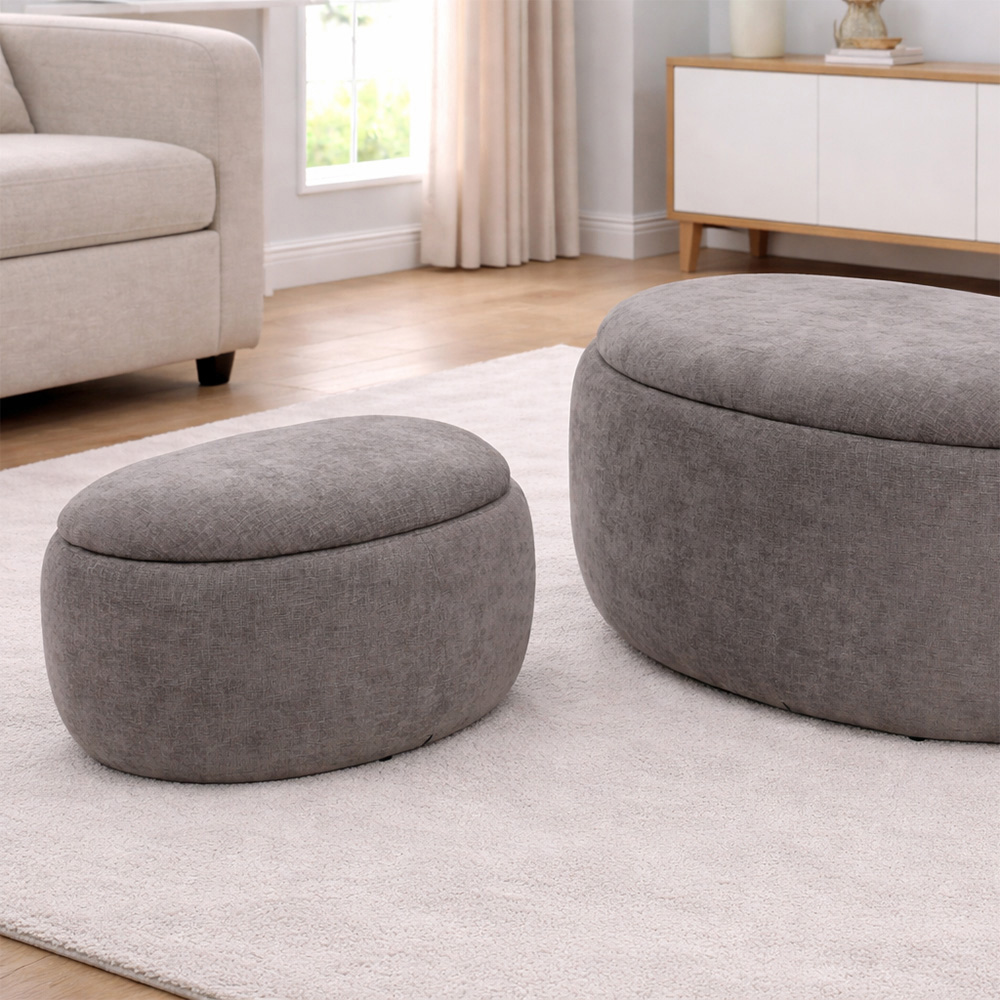 Fort Greene Stone Storage Ottoman 65cm Image 3