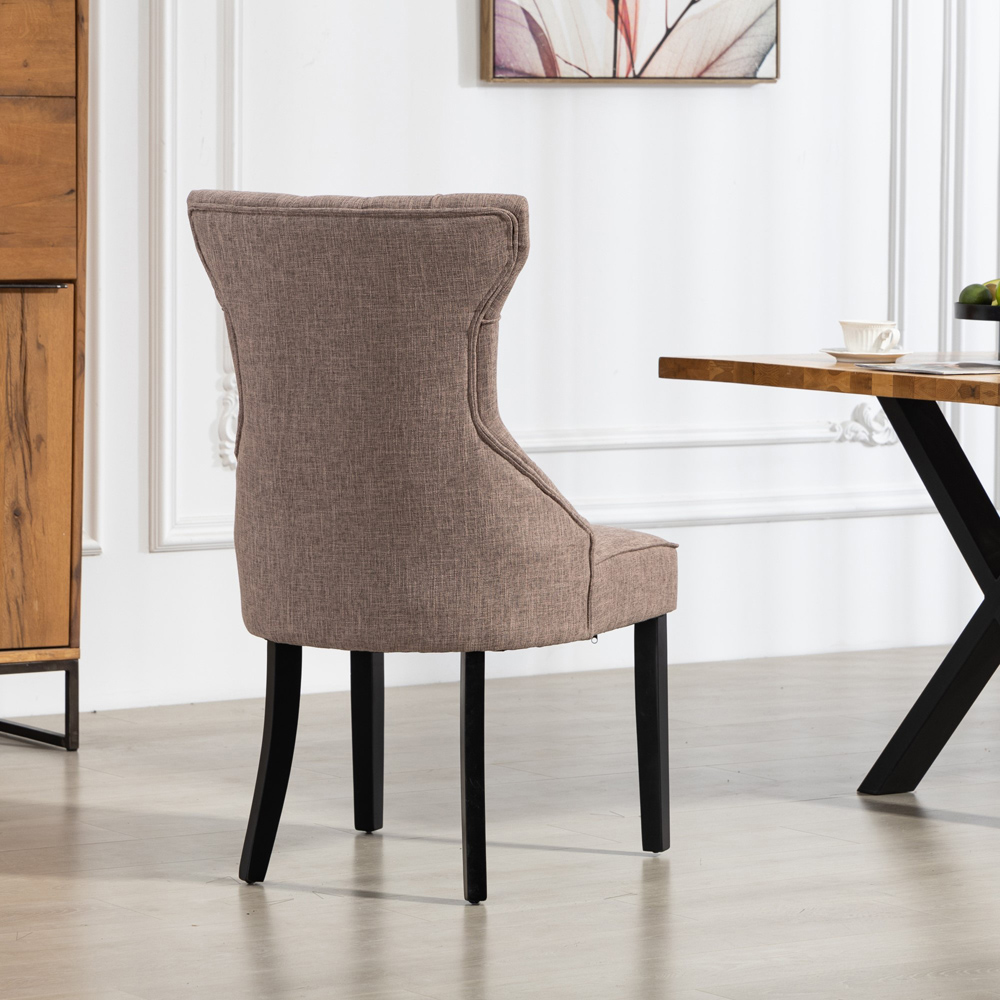 Artemis Home Lurano Set of 2 Dark Brown Fabric Dining Chair Image 4