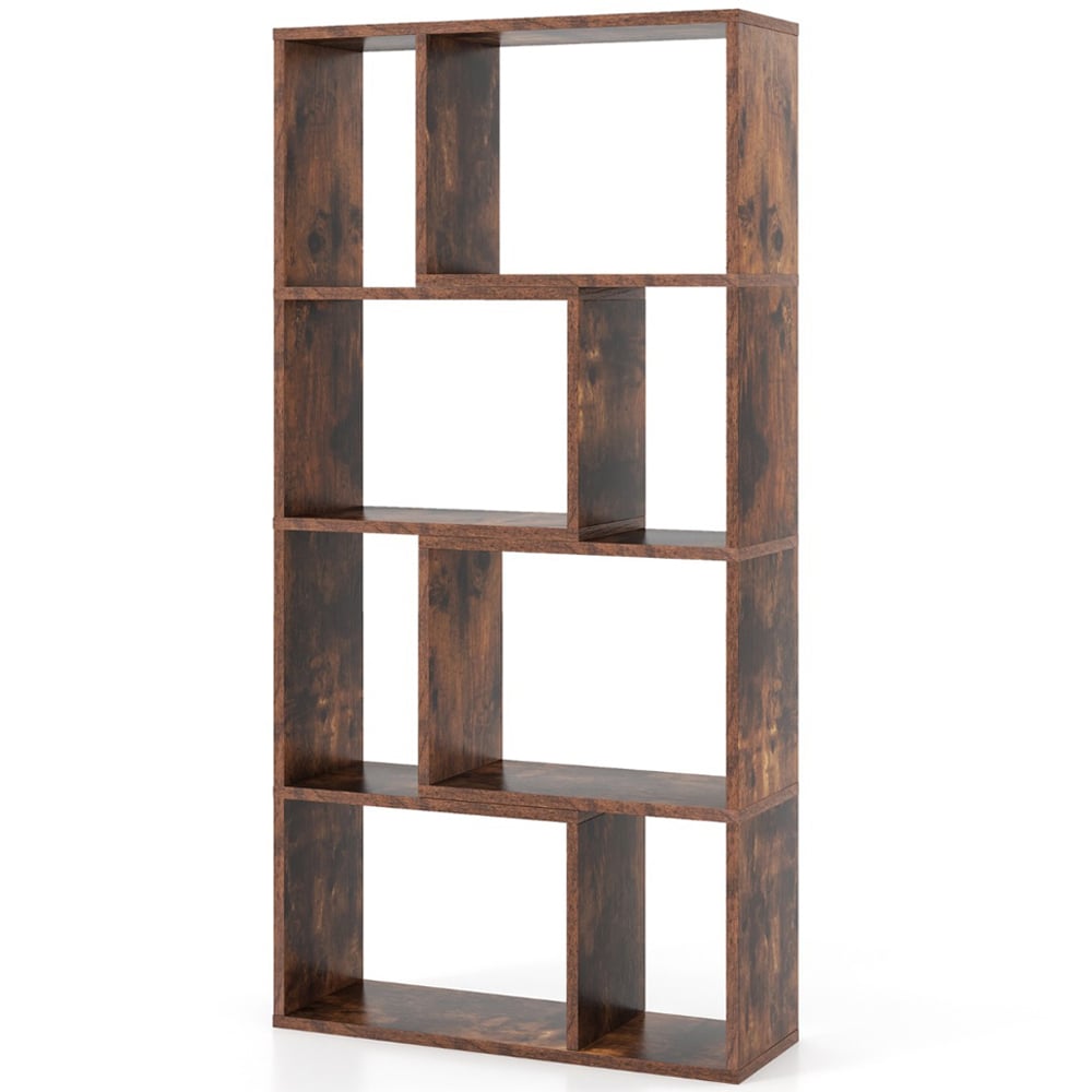 Costway 8 Cube Brown Geometric Bookshelf Image 2