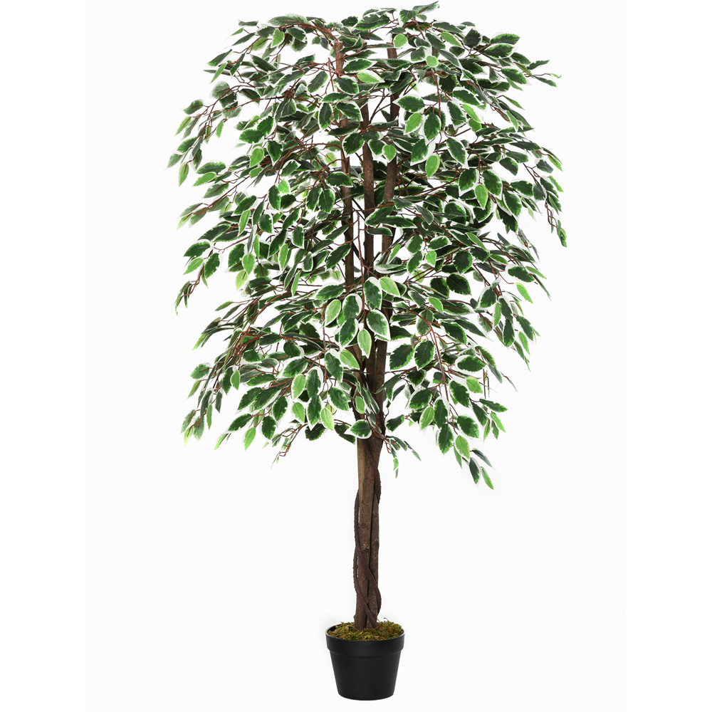Outsunny Ficus Tree Artificial Plant In Pot 5.2ft Image 1