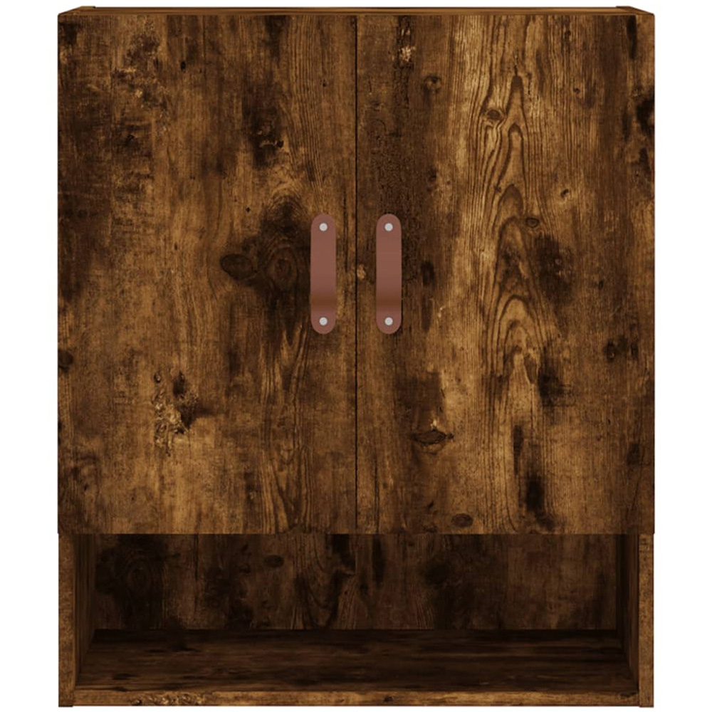 vidaXL 2 Door Single Shelf Smoked Oak Wall Cabinet Image 5