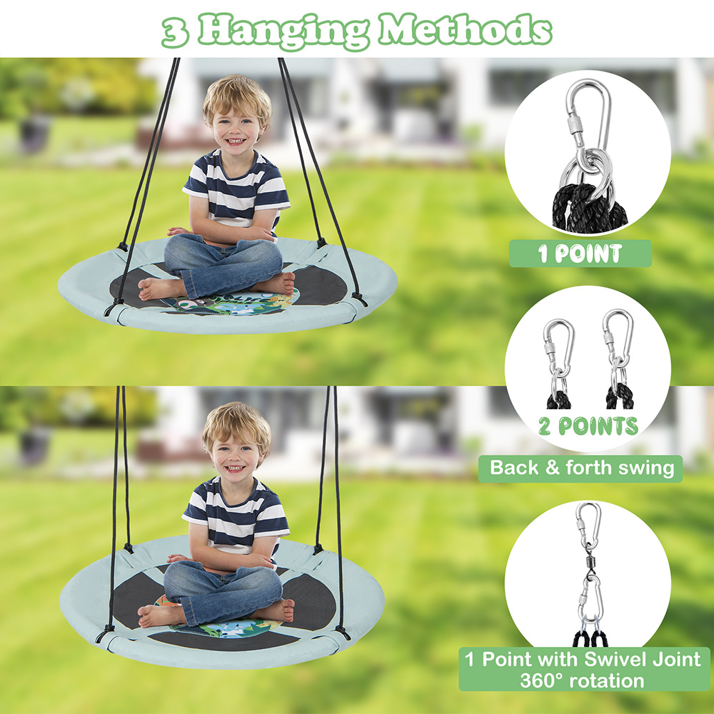 Costway Green Saucer Tree Swing 104cm Image 6