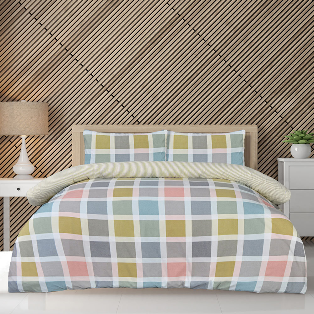 Smart Living Single Crosshatch Check Duvet Set Image 1