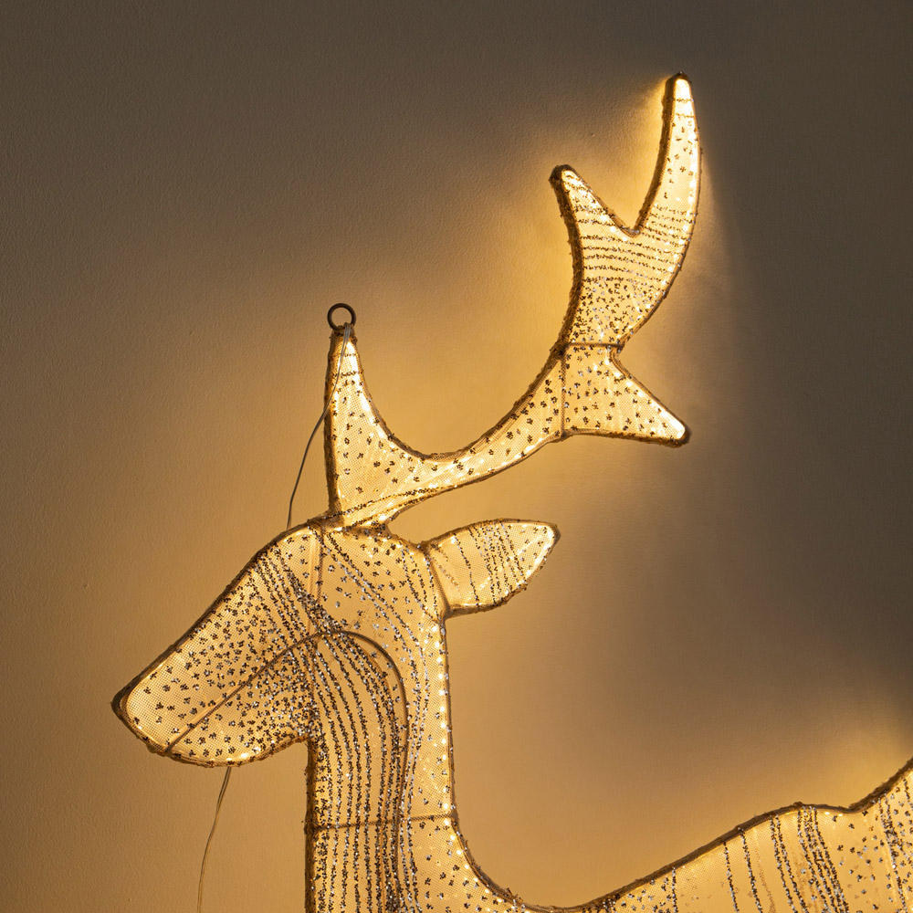 Samuel Alexander Aura 540 Warm White LED Light-Up Gold Leaping Christmas Reindeer 71cm Image 4
