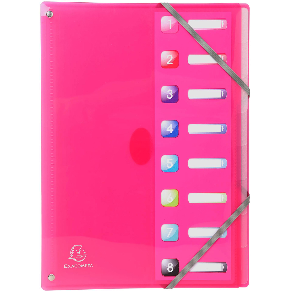 Exacompta Iderama Assorted Colours 8 Sections PP A4 Expanding Multi Part File 8 Pack Image 4