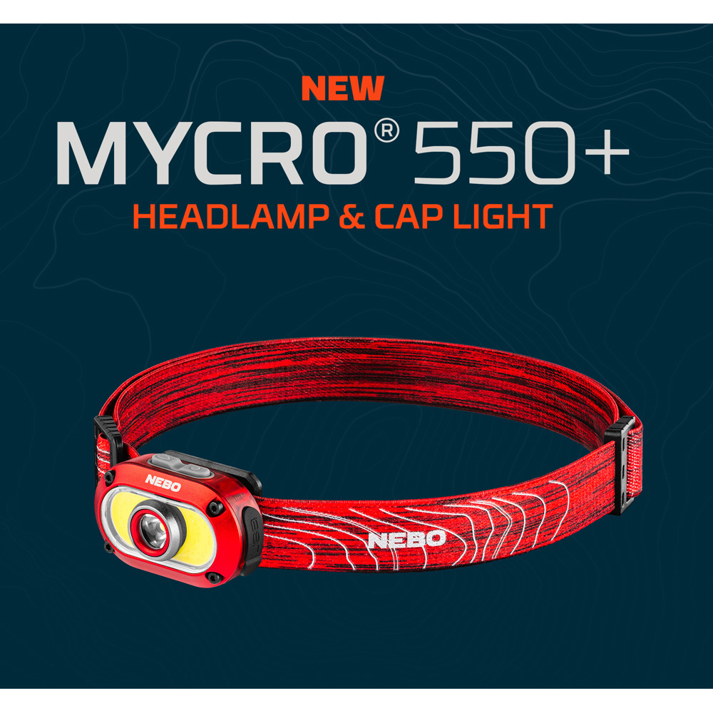 Nebo Mycro 550+ 2-in-1 550 Lumens Red Rechargeable Detachable Headlamp and Cap Light Image 9