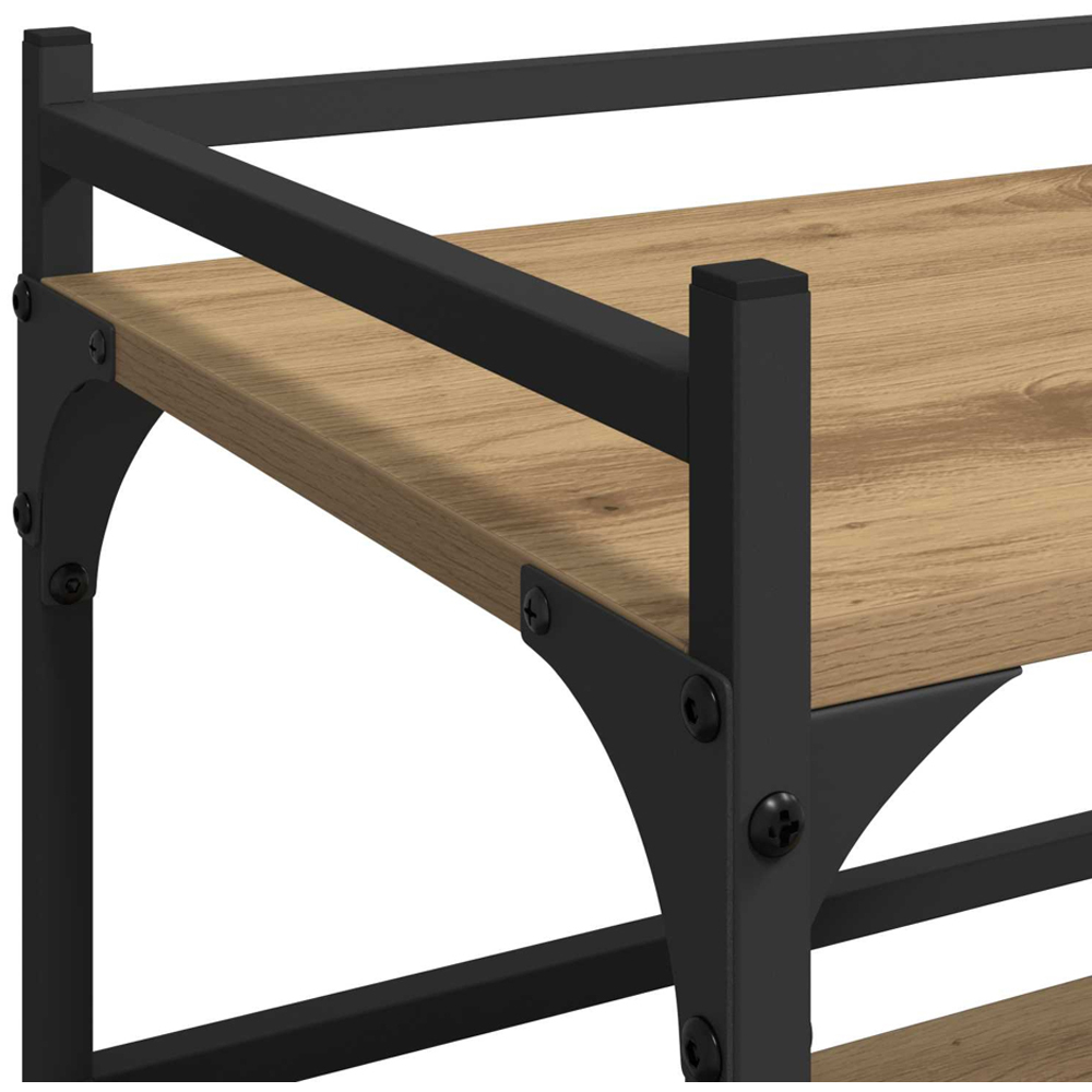 vidaXL 3 Shelf Old Wood Kitchen Trolley Image 8
