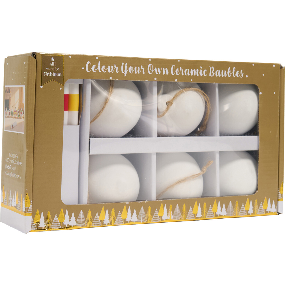 Colour Your Own Ceramic Baubles Kit Image 1