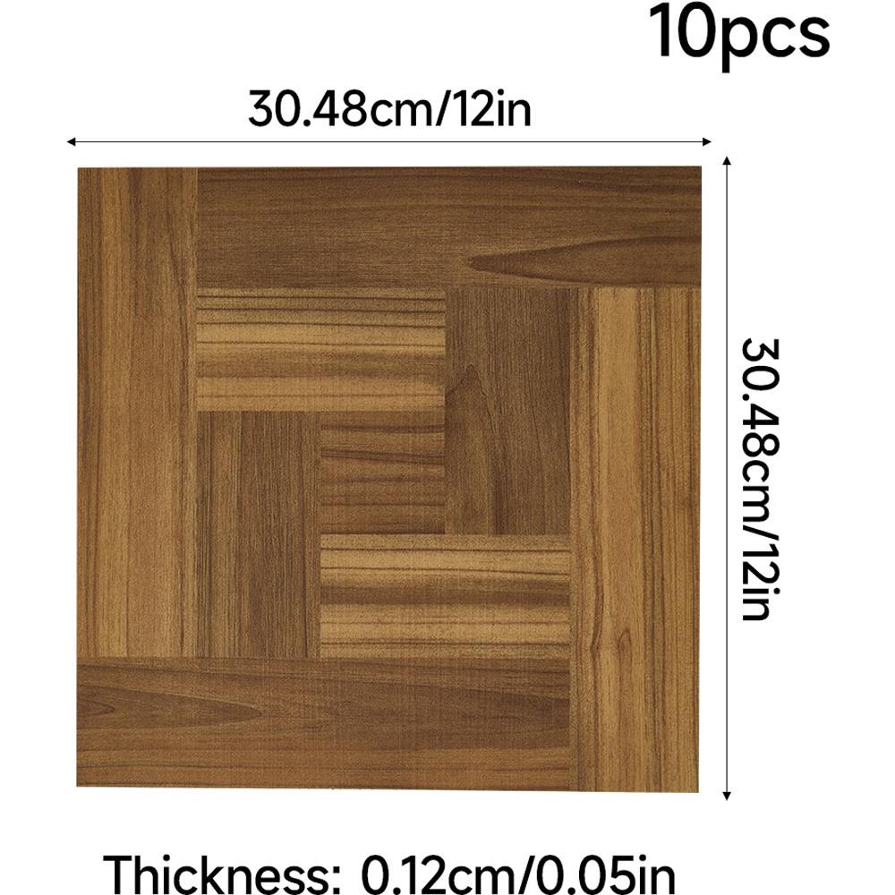 Living and Home Parquet Dark Wood Self-Adhesive PVC Flooring Tile 10 Pack Image 8