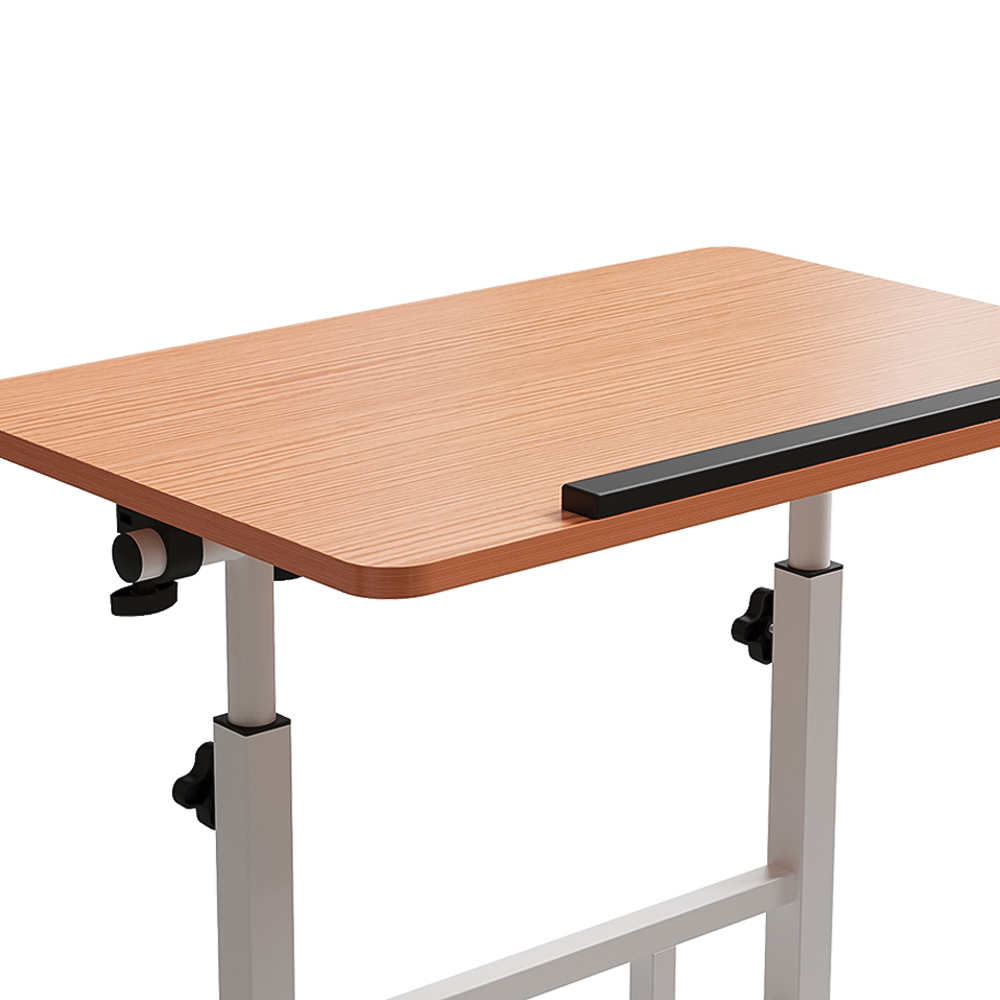 Living and Home Walnut Height Adjustable Laptop Table with Wheels 60 x 40cm Image 8