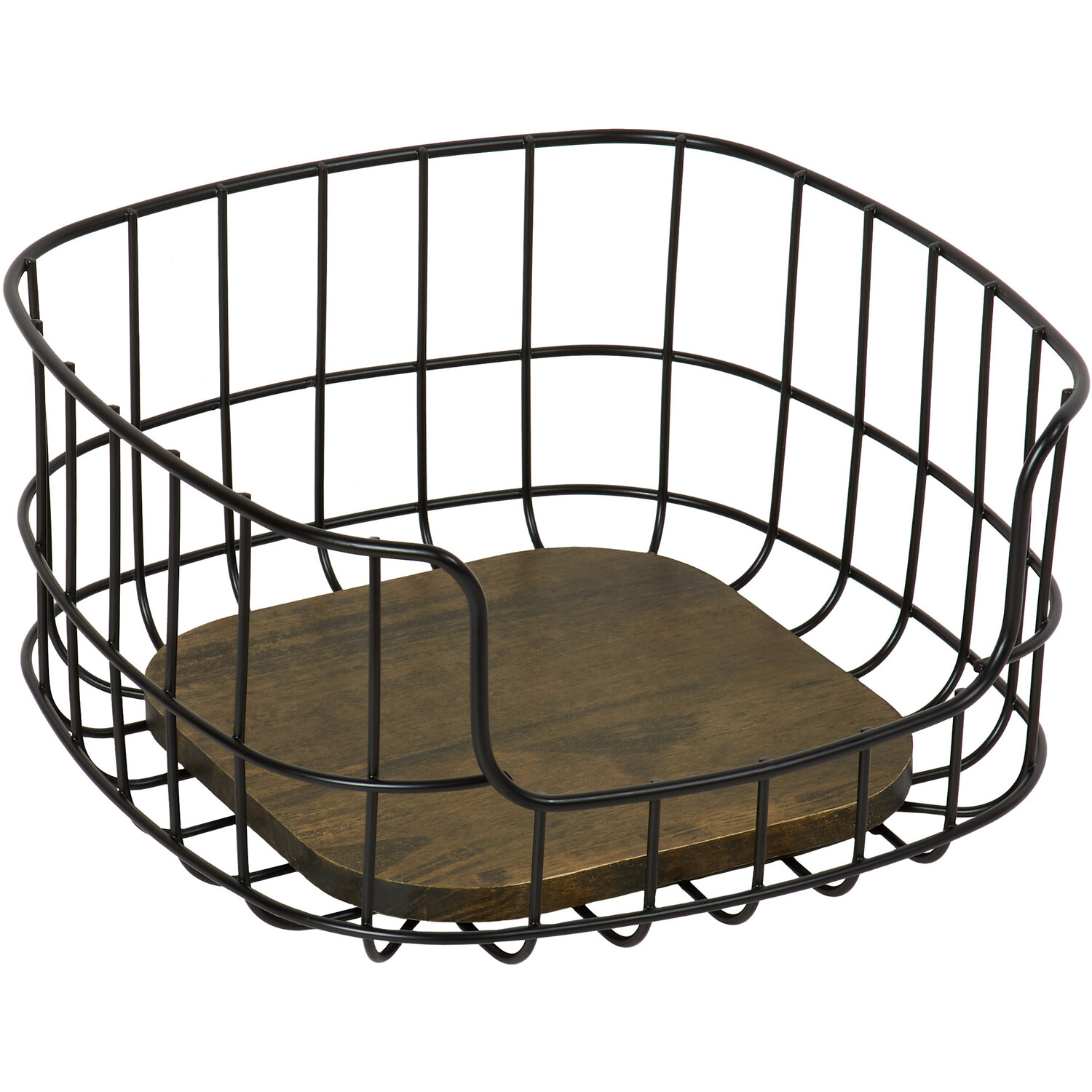 Malmo Stackable Wood Basket - Black Image 2