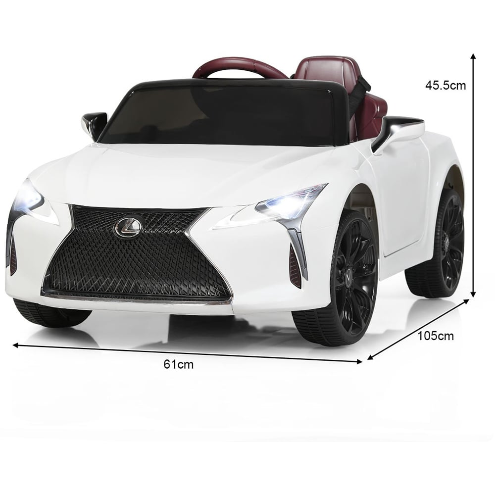 Costway Kids White Lexus Official Licensed Ride On Car with Remote Image 7
