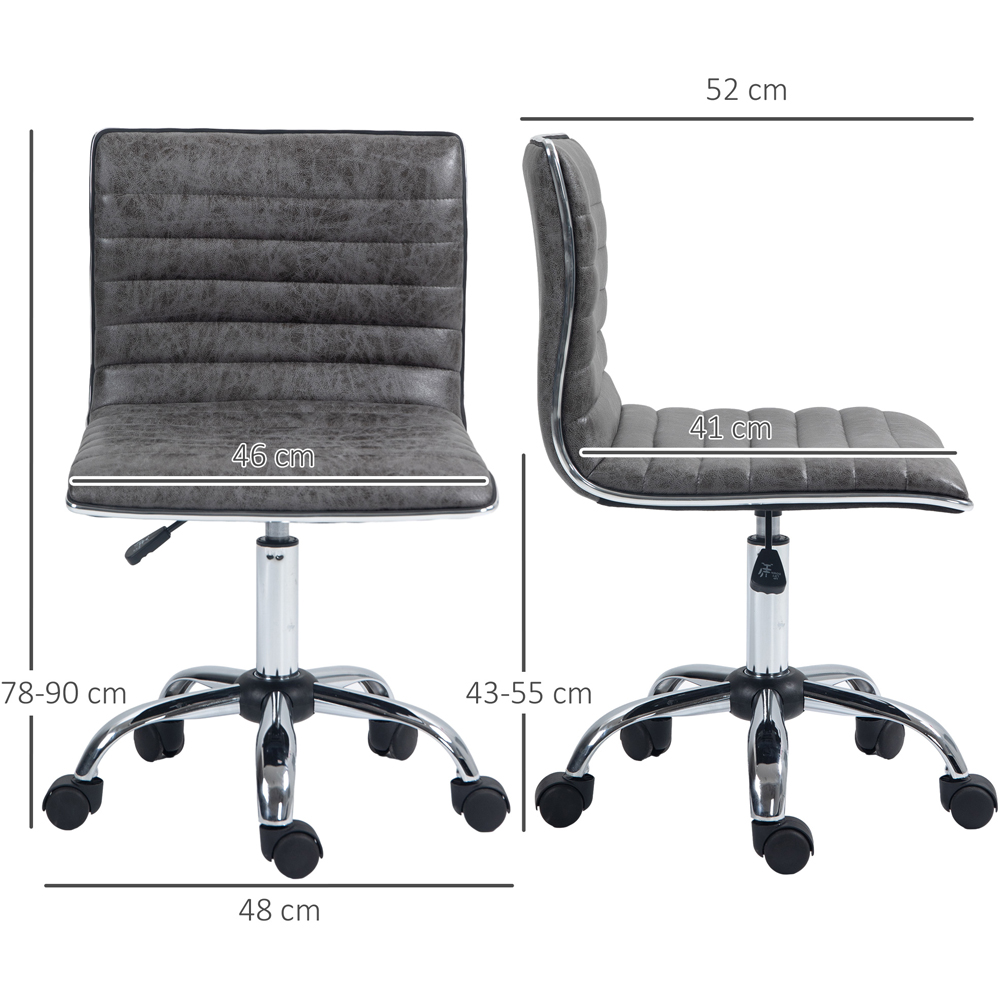 Portland Grey PU Leather Swivel Office Chair Image 7
