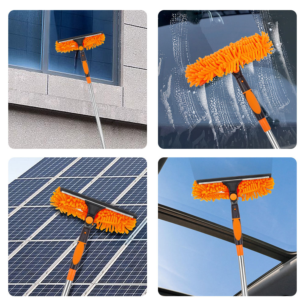 Living and Home Orange 2-in-1 Window Squeegee Cleaner Kit with 10 Extension Poles Image 7