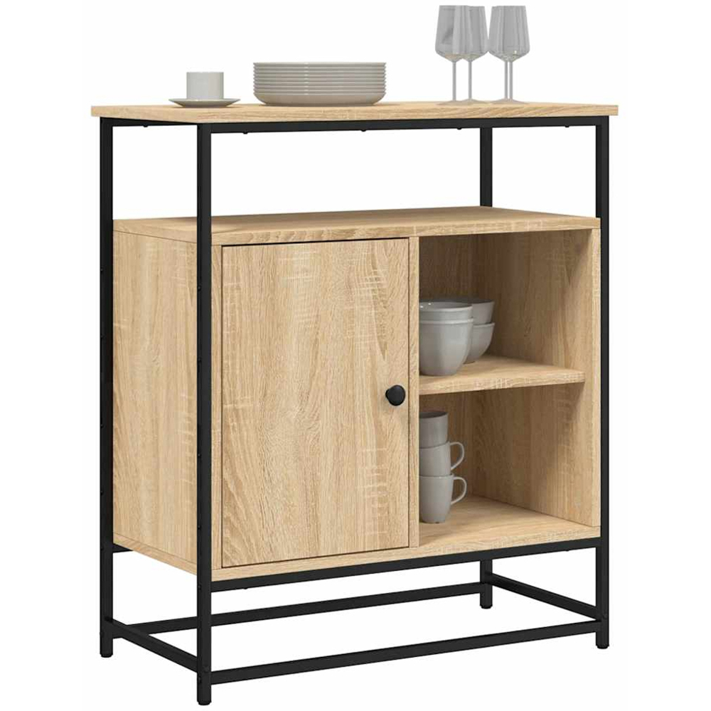vidaXL Single Door 3 Shelf Sonoma Oak Sideboard Image 3