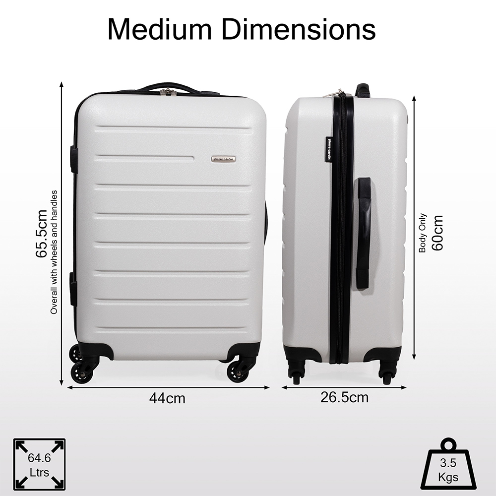 Pierre Cardin Voyager Medium Silver Hard Shell Lightweight Trolley Suitcase Image 7