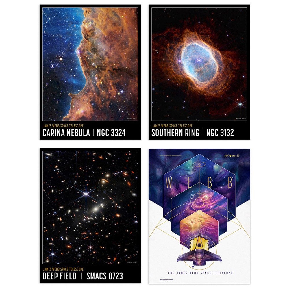 Artery8 NASA James Webb Space Telescope Images Carina Southern Ring Wall Art Print 30 x 41cm 4 Pack Image 1