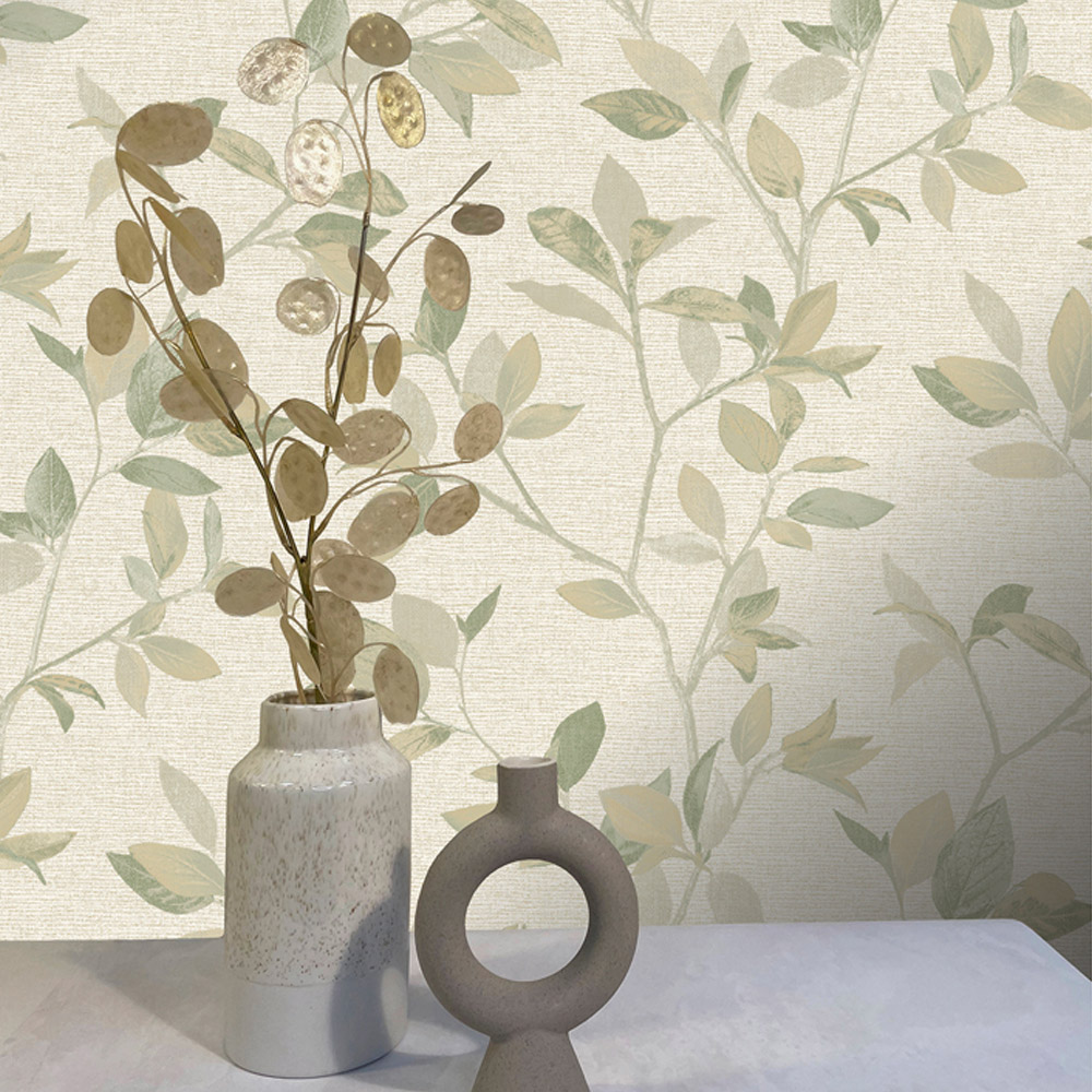 Rasch Silver Birch Green Wallpaper Image 3